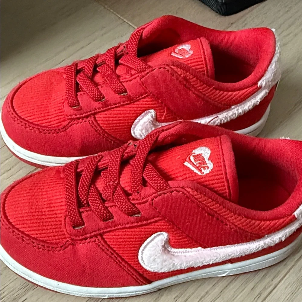 Nike Kids Red and White Sneakers